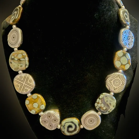 Brighton Kazuri Kenya Stone & Silver-Plated Jewelry Set - Picture 3 of 7